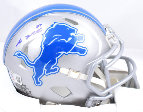 Sam LaPorta Autographed Detroit Lions Speed Mini Helmet- Beckett W Holo *Blue