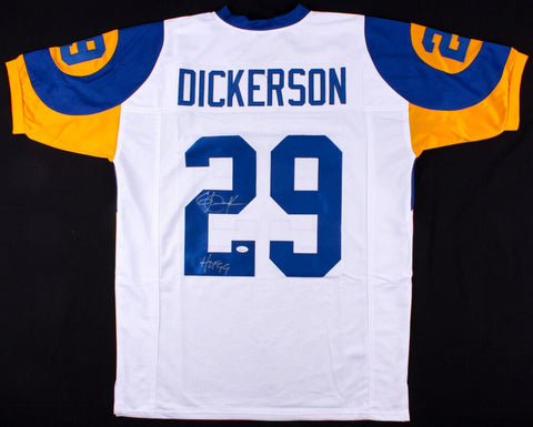 Eric Dickerson Signed Los Angeles Rams Home Jersey Inscribed "HOF 99" (JSA COA)
