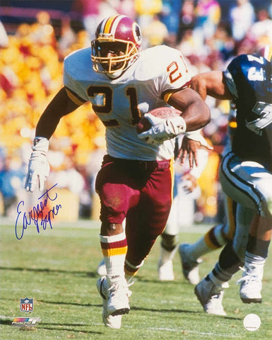 Earnest Byner Signed Redskins White Jersey Action 16x20 Photo - (SCHWARTZ COA)