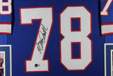 Bruce Smith (Bills blue SKYLINE) Signed Autographed Framed Jersey Beckett