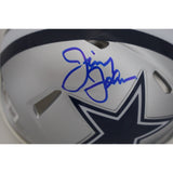 Jimmy Johnson Autographed/Signed Dallas Cowboys Speed Mini Helmet Beckett 48637