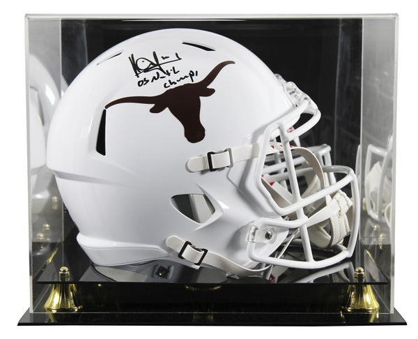 Texas Vince Young "2005 Nat'l Champs" Signed F/S Speed Rep Helmet W/ Case BAS W