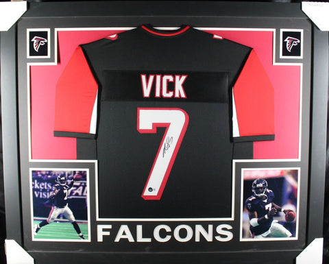 MICHAEL VICK (Falcons black SKYLINE) Signed Autographed Framed Jersey Beckett
