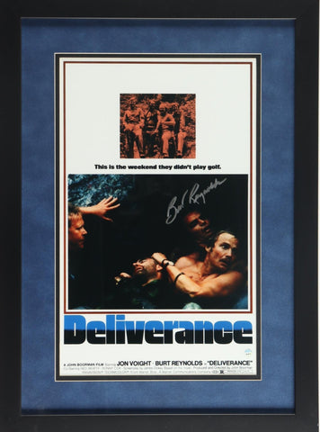 Burt Reynolds Signed "Deliverance" Custom Framed 19"x22" Photo Display (Steiner)