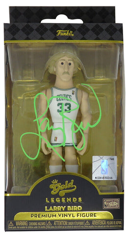 Larry Bird Signed Celtics White Jersey NBA Legends Gold 5 Funko Pop (Bird HOLO)
