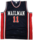 TEAM USA KARL MALONE AUTOGRAPHED SIGNED BLUE JERSEY JSA STOCK #215760