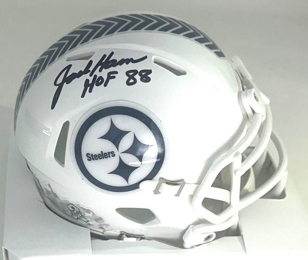 Steelers JACK HAMM Signed Riddell 2024 SALUTE Speed Mini Helmet AUTO w/ HOF BAS