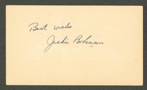 Dodgers Jackie Robinson Authentic Signed 3.5x5.5 1953 Cachet GPC JSA #YY39599