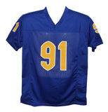 Patrick Jones Autographed/Signed College Style Blue XL Jersey Beckett BAS 33985