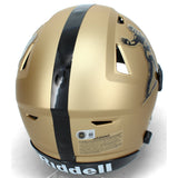 DeVonta Smith Autographed Gold Heisman Trophy Speedflex Authentic Helmet Beckett