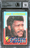 Steelers Joe Greene "HOF 87" Signed 1971 Topps #245 RC Card Auto 10 BAS Slab 4