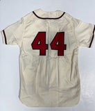 HANK AARON Signed Official 1957 Mitchell & Ness Jersey AUTO - JSA