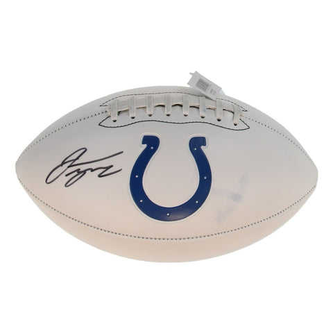 Jonathan Taylor Signed Indianapolis Colts Logo Football (Fanatics) 3xPro Bowl RB