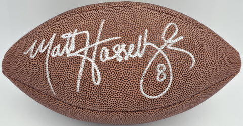 Matt Hasselbeck Autographed NFL Leather Football Seahawks (Flat) MCS Holo #87155