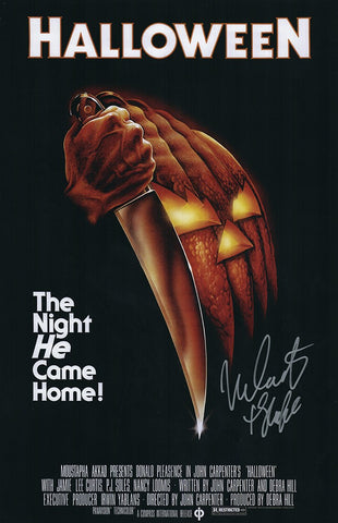 Nick Castle Signed Halloween 11x17 Movie Poster w/The Shape - (Schwartz COA)