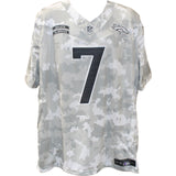 John Elway Autographed Denver Broncos Nike Artic Camo XL Jersey Beckett 50183
