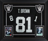 Raiders Tim Brown "HOF 2015" Signed Black M&N TB Framed Jersey Fanatics