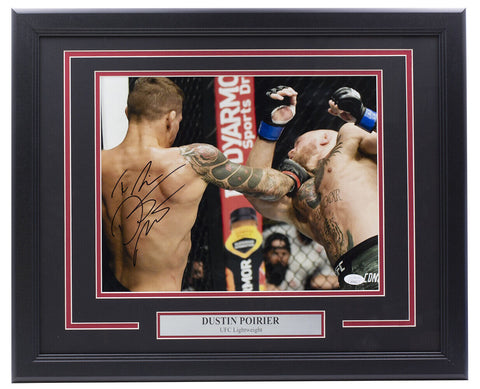 Dustin The Diamond Poirier Signed Framed 11x14 UFC Photo Vs Conor McGregor JSA