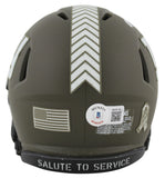 Giants Jalin Hyatt Signed Salute To Service Speed Mini Helmet BAS Witnessed