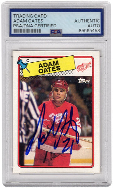 Adam Oates Signed Detroit Red Wings 1988 Topps Hockey Trading Card #161 - (PSA)