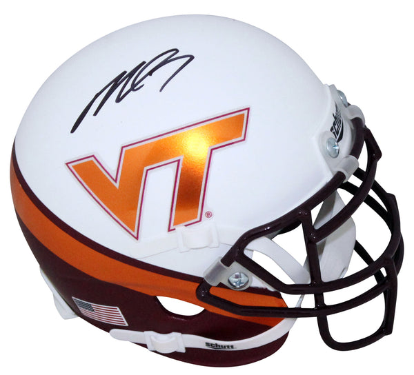 MICHAEL VICK AUTOGRAPHED VIRGINIA TECH HOKIES WHITE MINI HELMET JSA