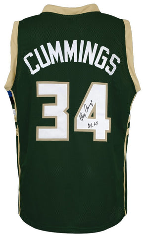 Terry Cummings Signed Green T/B Custom Basketball Jersey w/2x AS -(SCHWARTZ COA)