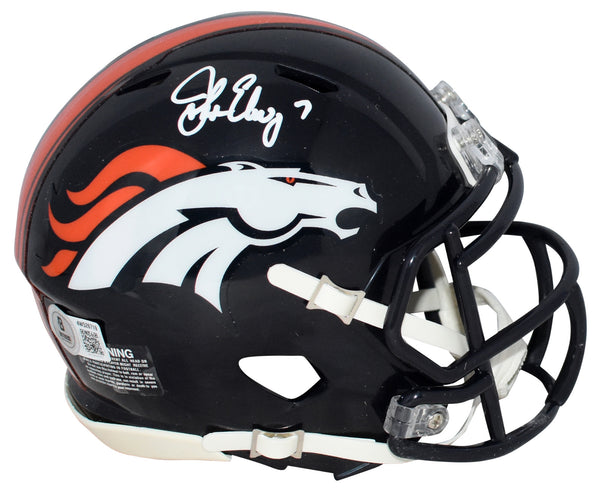 JOHN ELWAY AUTOGRAPHED DENVER BRONCOS SPEED MINI HELMET BECKETT