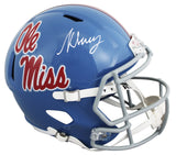 Ole Miss Kewan Lacy Signed Powder Blue Full Size Speed Rep Helmet BAS
