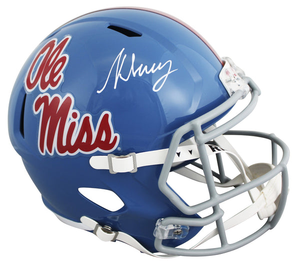 Ole Miss Kewan Lacy Signed Powder Blue Full Size Speed Rep Helmet BAS
