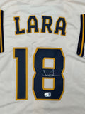 LUIS LARA Signed Custom Replica Cream Jersey AUTO - Milwaukee Brewers - BAS