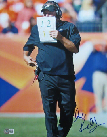 Chip Kelly Autographed 11x14 Football Photo Philadelphia Eagles Beckett