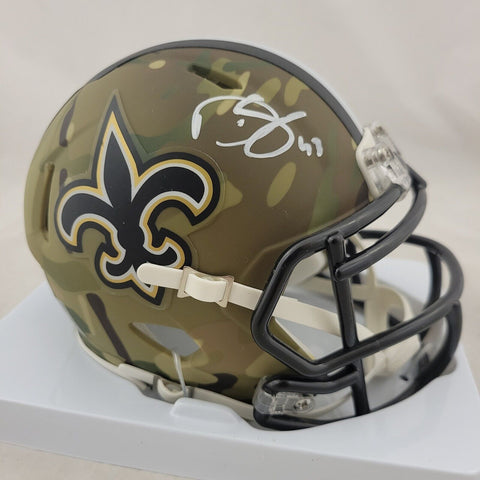DARREN SPROLES SIGNED SAINTS CAMO SPEED MINI HELMET BECKETT QR