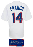 Julio Franco (RANGERS) Signed White Custom Baseball Jersey - (SCHWARTZ COA)