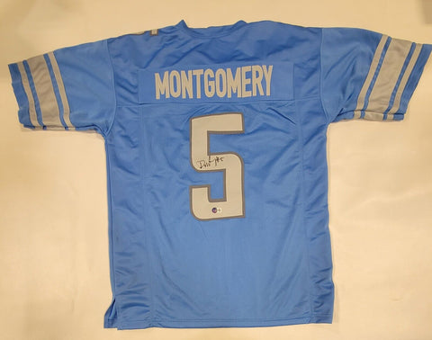 DAVID MONTGOMERY AUTOGRAPHED SIGNED PRO STYLE CUSTOM XL JERSEY BECKETT QR