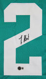Travis Hunter Authentic Signed Teal Pro Style Jersey Autographed BAS Witnessed