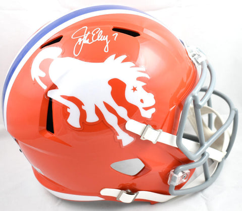 John Elway Autographed Denver Broncos F/S 1966 Speed Helmet - Beckett W Hologram