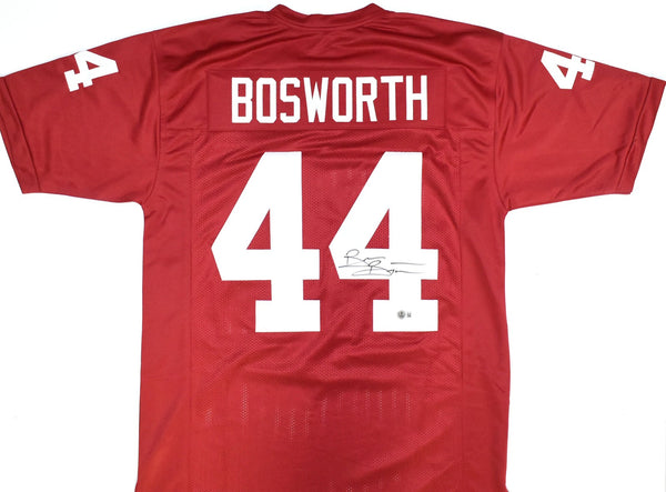Brian Bosworth Autographed Crimson College Style Jersey - Beckett W Hologram