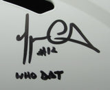 Marques Colston Signed Saints Full Size Rep Flat White Alternate Helmet JSA