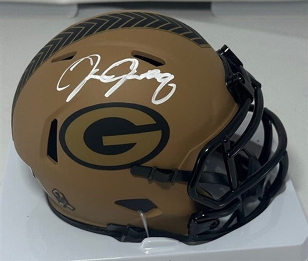 Packers JOSH JACOBS Signed Riddell 2023 SALUTE Speed Mini Helmet AUTO - BAS