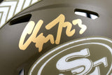 Christian McCaffrey Signed 49ers Salute to Service Speed Mini-Beckett Hologram