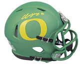 Oregon Christian Gonzalez Signed Green Apple Speed Mini Helmet W/ Case BAS Wit