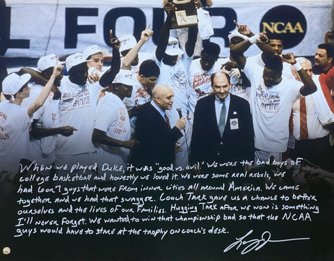 Jerry Tarkanian Signed 16x20 UNLV Runnin' Rebels Photo w/ Story Steiner