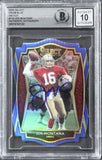 49ers Joe Montana Signed 2020 Select Prizm Blue #118 Card Auto 10! BAS Slabbed
