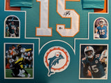 FRAMED MIAMI DOLPHINS JAELAN PHILLIPS AUTOGRAPHED SIGNED JERSEY BECKETT HOLO