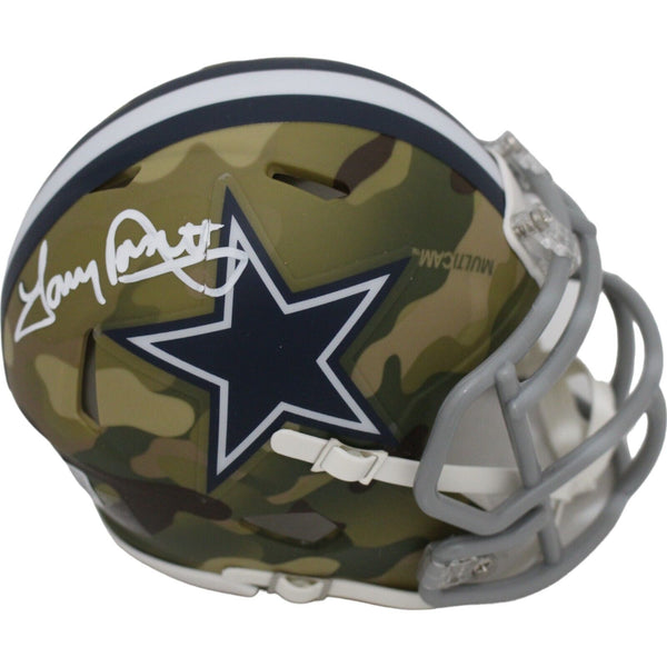 Tony Dorsett Signed Dallas Cowboys Camo Mini Helmet Beckett 45949