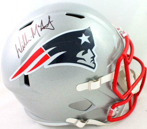 Willie McGinest Autographed New England Patriots Full Size Speed Helmet - Becket