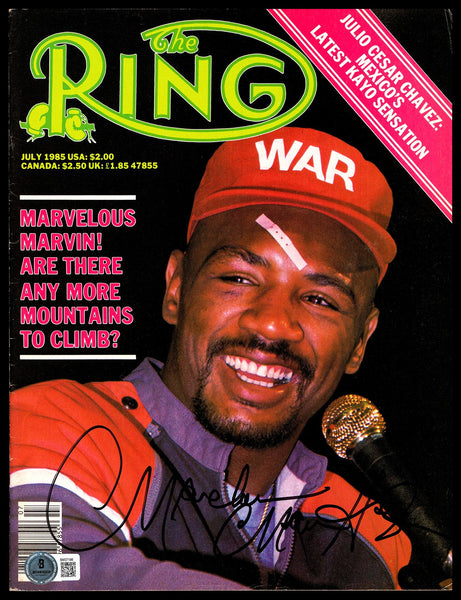 Marvelous Marvin Hagler Autographed Signed Magazine Beckett BAS QR #BM37198