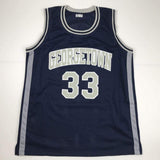 Autographed/Signed Alonzo Mourning Georgetown Blue College Basketball Jersey JSA