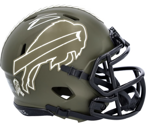 STEFON DIGGS Autographed Bills Salute To Service Mini Speed Helmet FANATICS