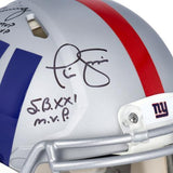 Phil Simms Eli Manning & Otis Anderson Giants Signed AMP Authentic Helmet w/Insc